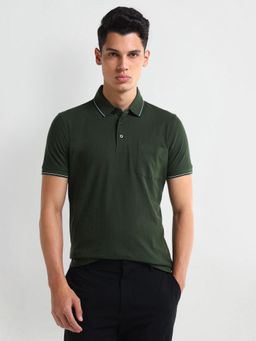 Arrow - Men's Cotton Textured Polo T-Shirt