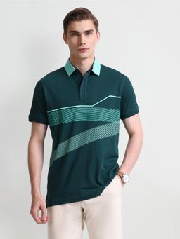 Arrow - Men's Green Stripes Polo T-Shirt