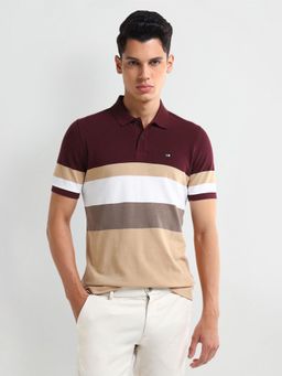 Arrow - Men's Cotton Beige Colorblock Polo T-Shirt