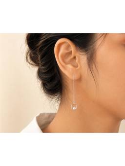 RUHA JEWELS - Pearl Halo Sui Dhaga Earrings