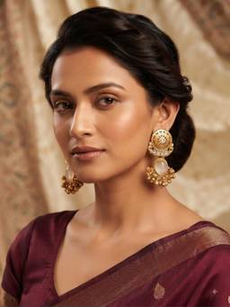 VENI - White Brass Gold-Plated Earrings