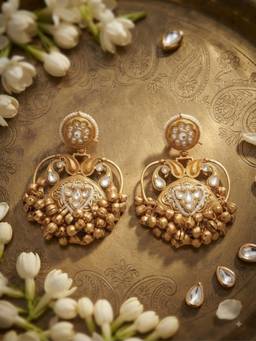 VENI - White Brass Gold-Plated Earrings