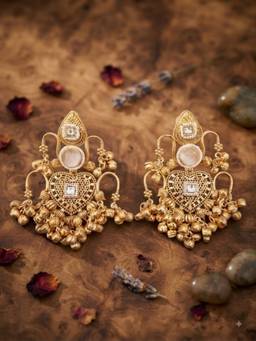 VENI - White Brass Gold-Plated Earrings