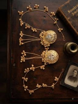VENI - White Brass Gold-Plated Earrings