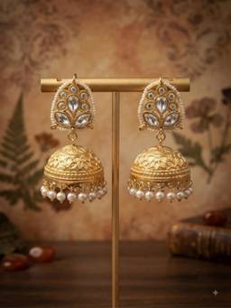 VENI - White Brass Gold-Plated Earrings