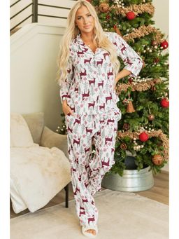 PARTIQ - White Christmas Printed Shirt and Pyjama (Set of 2)