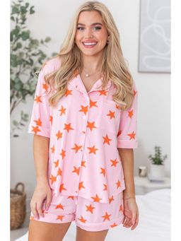 PARTIQ - Pink Stars Shirt and Shorts Bamboo Shirt and Shorts (Set of 2)