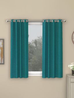 At Home by Nilkamal - Grace Blackout Window Curtains|Set of 2 Panels|Size - 5ft|Sea Green