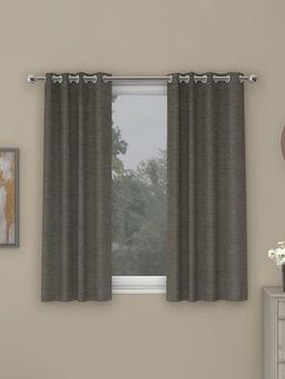 At Home by Nilkamal - Grace Blackout Window Curtains|Set of 2 Panels|Size - 5ft|Grey
