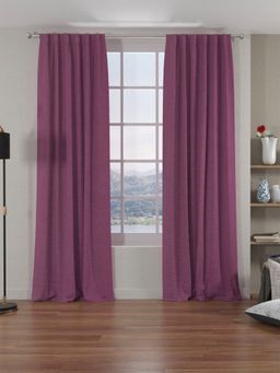 At Home by Nilkamal - Grace Blackout Door Curtains|Set of 2 Panels|Size - 7ft | Onion Pink