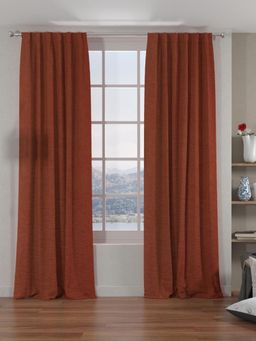 At Home by Nilkamal - Grace Solids Opus XL Door Curtains Set of 2 (Rust)