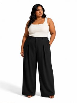 Backup Studio - Black Korean Pleated Trousers