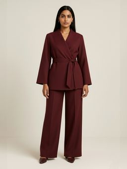 Backup Studio - The Luxe Red Wrap Blazer with Pant