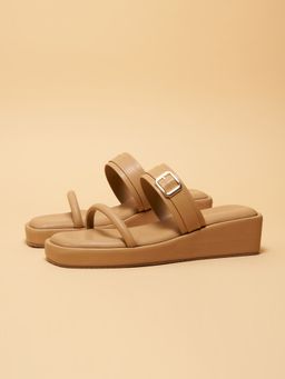 ERIDANI - Emiliaa Buckle Beige Sandals
