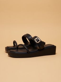 ERIDANI - Emiliaa Buckle Black Sandals