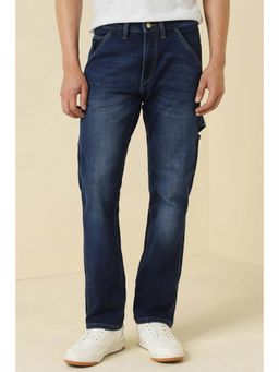 Allen Solly - Men Navy Blue Mid Wash Jeans