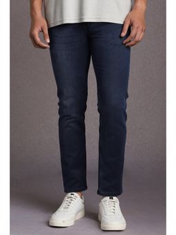 Louis Philippe - Mens Navy Blue Mid Slim Fit Jeans