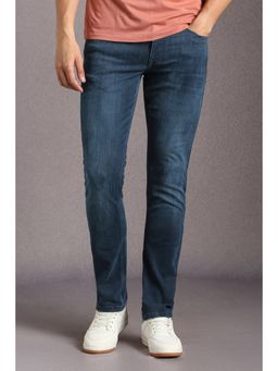 Louis Philippe - Mens Navy Blue Mid Slim Fit Jeans