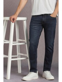 Louis Philippe - Mens Navy Blue Mid Smart Fit Jeans