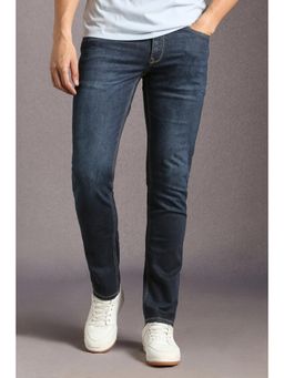 Louis Philippe - Mens Navy Blue Mid Slim Fit Jeans