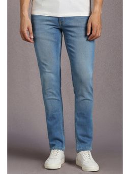 Louis Philippe - Mens Blue Mid Slim Fit Jeans