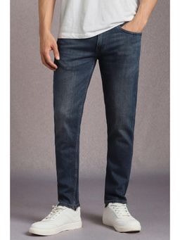 Louis Philippe - Mens Navy Blue Mid Smart Fit Jeans