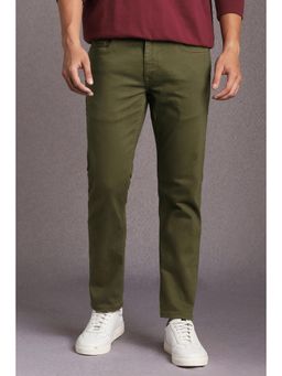Louis Philippe - Mens Olive Dark Smart Fit Jeans