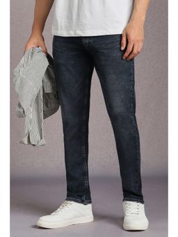 Louis Philippe - Mens Navy Blue Mid Smart Fit Jeans