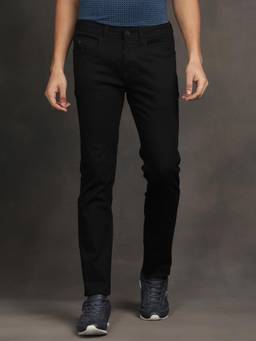 Turtle - Mens Cotton Stretch Nar Black Jeans