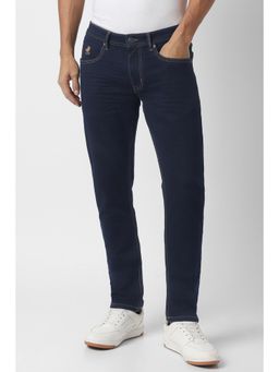 Peter England - Men Navy Blue Dark Wash Jeans