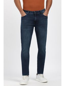 Peter England - Mens Navy Blue Mid Wash Jeans