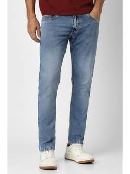 Peter England - Men Light Blue Light Wash Jeans