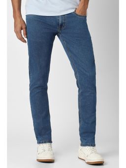 Peter England - Men Blue Mid Wash Jeans