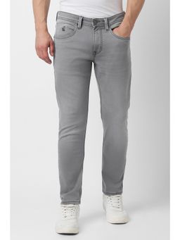 Peter England - Mens Grey Mid Wash Jeans