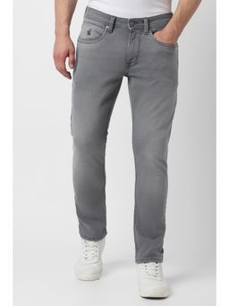 Peter England - Mens Grey Mid Wash Jeans