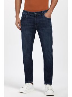 Peter England - Mens Navy Blue Mid Wash Jeans