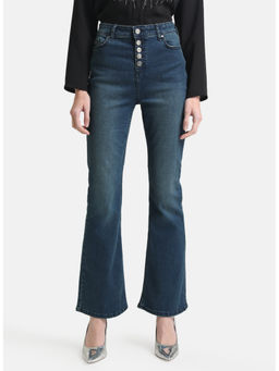 Kazo - Navy Blue Bellbottom Denims