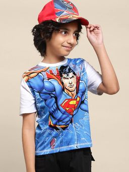 Kidsville - Kids Boys Superman White Printed T-Shirt