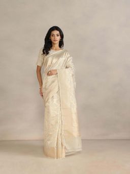 Fabindia - Natural Cotton Silk Blend Banarsi Saree without Blouse