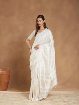 Fabindia - Natural Viscose Silk Blend Saree without Blouse