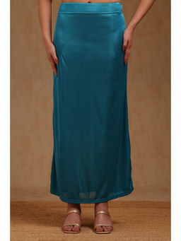 Soch - Womens Teal Spandex Solid Saree Shapewear