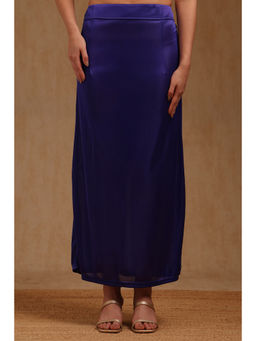 Soch - Womens Blue Spandex Solid Saree Shapewear