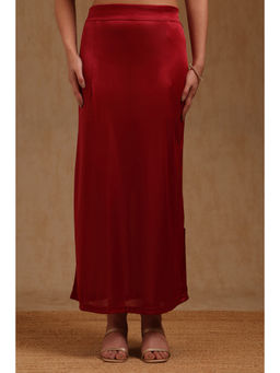 Soch - Womens Maroon Spandex Solid Saree Shapewear