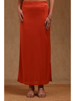Soch - Womens Orange Spandex Solid Saree Shapewear