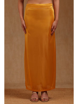 Soch - Womens Gold Spandex Solid Saree Shapewear