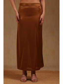 Soch - Womens Brown Spandex Solid Saree Shapewear