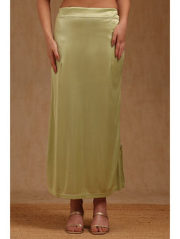 Soch - Womens Sap Green Spandex Solid Saree Shapewear