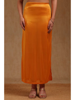 Soch - Womens Mustard Spandex Solid Saree Shapewear