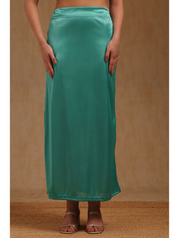 Soch - Womens Sea Green Spandex Solid Saree Shapewear