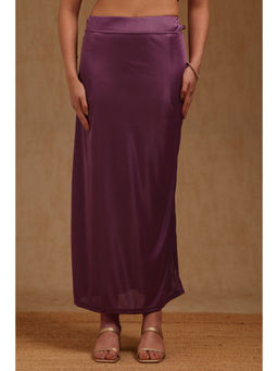 Soch - Womens Purple Spandex Solid Saree Shapewear